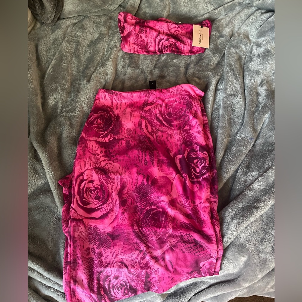 Shein tube top/ skirt set